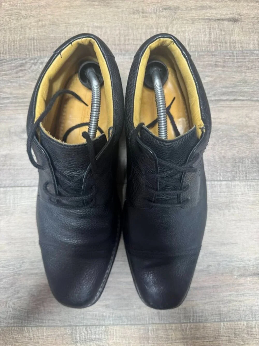 Sandro Moscoloni Black Pebbled Leather Ankle Boots Men's Size 11